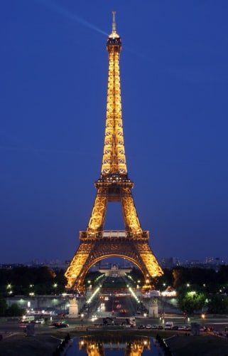 Night view of the Eiffel Tower