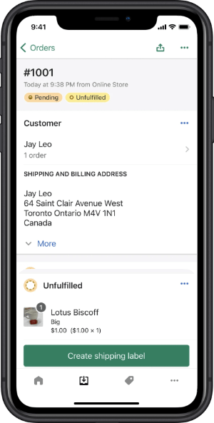 Screenshot of an example detail screen in the app, circa 2022