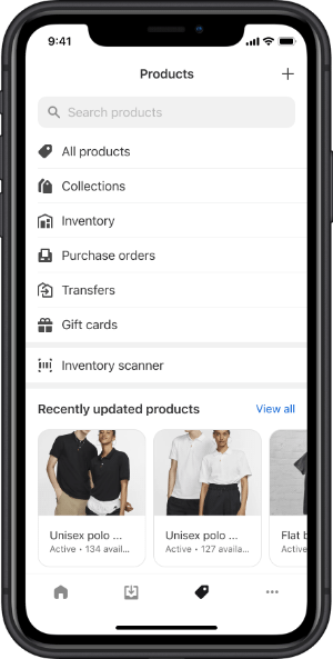Screenshot of an example index screen in the app, circa 2022